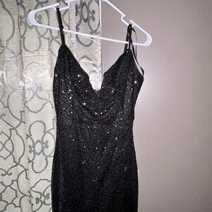 Elegant Black Sequin Dress